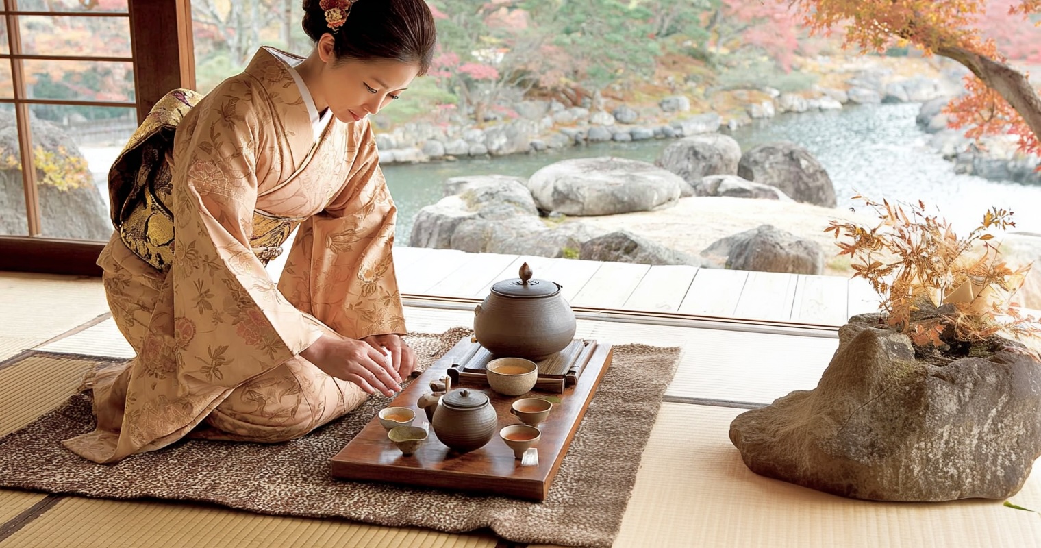 Tea master demonstrating precise movements during a ceremony
